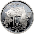 Słowacja, 10 euro 2010, stempel lustrzany