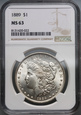 #AJ# USA, dolar 1889, Filadelfia, Morgan, NGC MS63