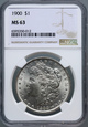 #AJ# USA, dolar 1900, Filadelfia, Morgan, NGC MS63