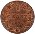 Polska, Zabór rosyjski, Mikołaj I, grosz 1839 MW, Warszawa PCGS 