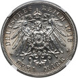 Niemcy, 3 marki 1913 E, Bitwa pod Lipskiem, NGC MS63