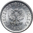 Polska, PRL, 1 złoty 1949, aluminium