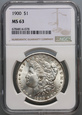 #AJ# USA, dolar 1900,Filadelfia, Morgan, NGC MS63