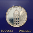 Polska, PRL, 5000 złotych 1989, Zabytki Torunia