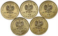 Polska, zestaw 5 x 2 złote, 2000, 1000-lecie Zjazdu Gnieźnieńskiego