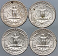 USA, zestaw 4 x 1/4 dolara Washington, 1956, 1964