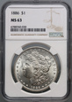 #AJ# USA, dolar 1886, Filadelfia, Morgan, NGC MS63