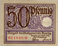 #AQ# Wolne Miasto Gdańsk, 50 fenigów 1919, fioletowe