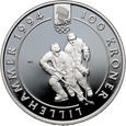 Norwegia, 100 koron 1992, Lillehammer 1994 - hokej na lodzie