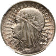 Polska, II RP, 5 złotych 1933, Głowa kobiety, NGC AU58 #SJ