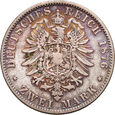 Niemcy, Bawaria, Ludwik II,  2 marki 1876 D