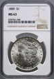 #AJ# USA, dolar 1889, Filadelfia, Morgan, NGC MS63