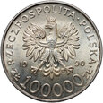 Polska, III RP, 100000 złotych 1990, Solidarność, Typ A