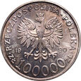 #AJ# Polska, III RP, 100000 złotych 1990, Solidarność, typ A