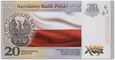 Polska, III RP, 20 złotych 2018, Niepodległość - Józef Piłsudski