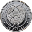 Białoruś, 20 rubli 2007, Wilki, Uncja srebra