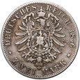 307. Niemcy, Hesja, Ludwik III, 2 marki 1876 H