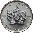 Kanada, Elżbieta II, 5 dolarów 2007, Liść Klonu, uncja srebra