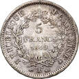 Francja, 5 franków 1849 A, Paryż, Herkules