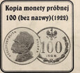 Polska, 100 marek 1922 Piłsudski, próba, KOPIA, Kremnica