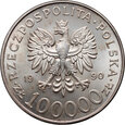 #AJ# Polska, III RP, 100000 złotych 1990, Solidarność, typ A