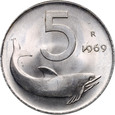#AT# Włochy, 5 lirów 1961, DESTRUKT, odwrócone 1 w dacie