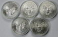 USA, 5 x 1 dolar 2011, Amerykański srebrny orzeł, 5 uncji srebra