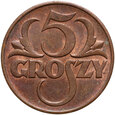 Polska, II RP, 5 groszy 1938