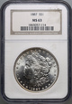 #AJ# USA, dolar 1887, Filadelfia, Morgan, NGC MS63