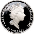 Australia, Elżbieta II, 20 dolarów 1993, Olimpiada- Pływanie