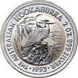 Australia, 2 dolary 1993, Kookaburra, 2 uncje srebra