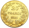 1421. Belgia, Leopold 20 Franków 1865 rok