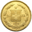 1997.Szwajcaria, 20 Franków 1895 rok (B)