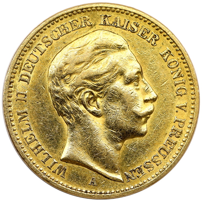 690 Niemcy, Wilhelm II, Prusy, 20 marek 1890 A