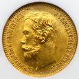 1788. Rosja, Mikołaj II, 5 Rubli 1902 AP Rok NGC MS 66!