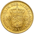 625. Holandia, Wilhelmina 10 Guldenów 1917 rok