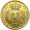 2154. Francja, Louis XVIII, 20 Franków 1815 (A) rok (Paryż)