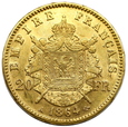 1696. Francja,  Napoleon III 20 franków 1864 A