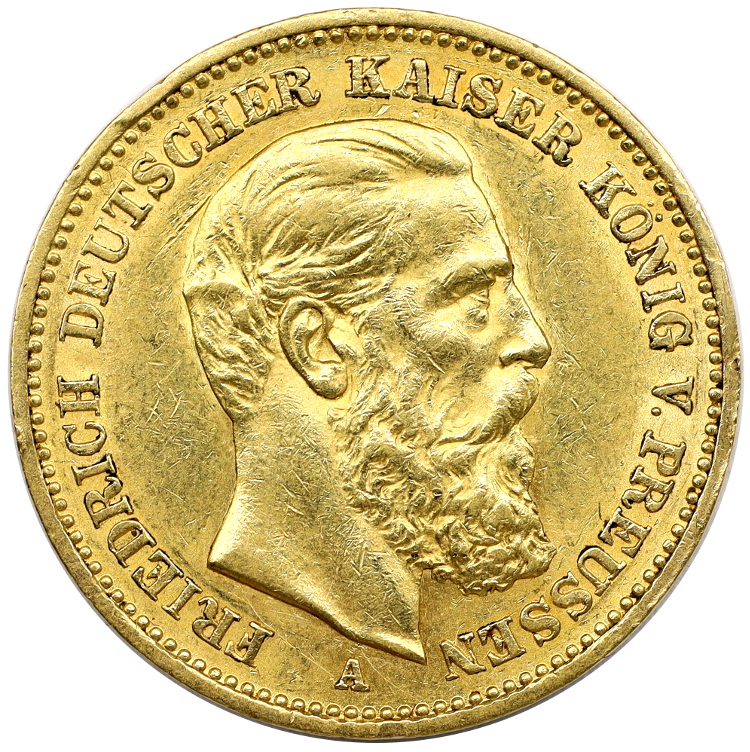 688. Niemcy, Fryderyk III, Prusy 20 marek 1888 A, rok