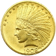 1358. USA, 10 Dolarów 1908 rok Indianin 
