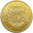 1736 Francja, Napoleon III z Wieńcem, 100 Franków 1866 rok BB