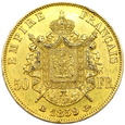 1431. Francja, Napoleon III  50 Franków 1859 (BB) Strasburg