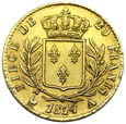 2089. Francja, Louis XVIII, 20 Franków 1814 (A) rok (Paryż)