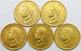 1346. Włochy, Zestaw 5 sztuk 20 Lirów 1838-1847