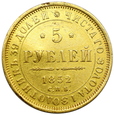 1224. Rosja, Mikołaj I, 5 Rubli 1852 СПБ-АГ rok