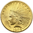 2114.USA. 10 Dolarów Indian Head 1909 