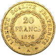546. Francja,  20 Franków 1876 (A) rok 