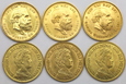 1763. Holandia, Zestaw 6 sztuk  10 Guldenów 1875-1917