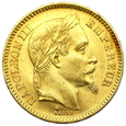 1702. Francja,  Napoleon III, 20 franków 1863 BB rok
