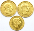 1021.Austria,Zestaw 3 sztuk 2 x 20 koron, 1x 10 Koron